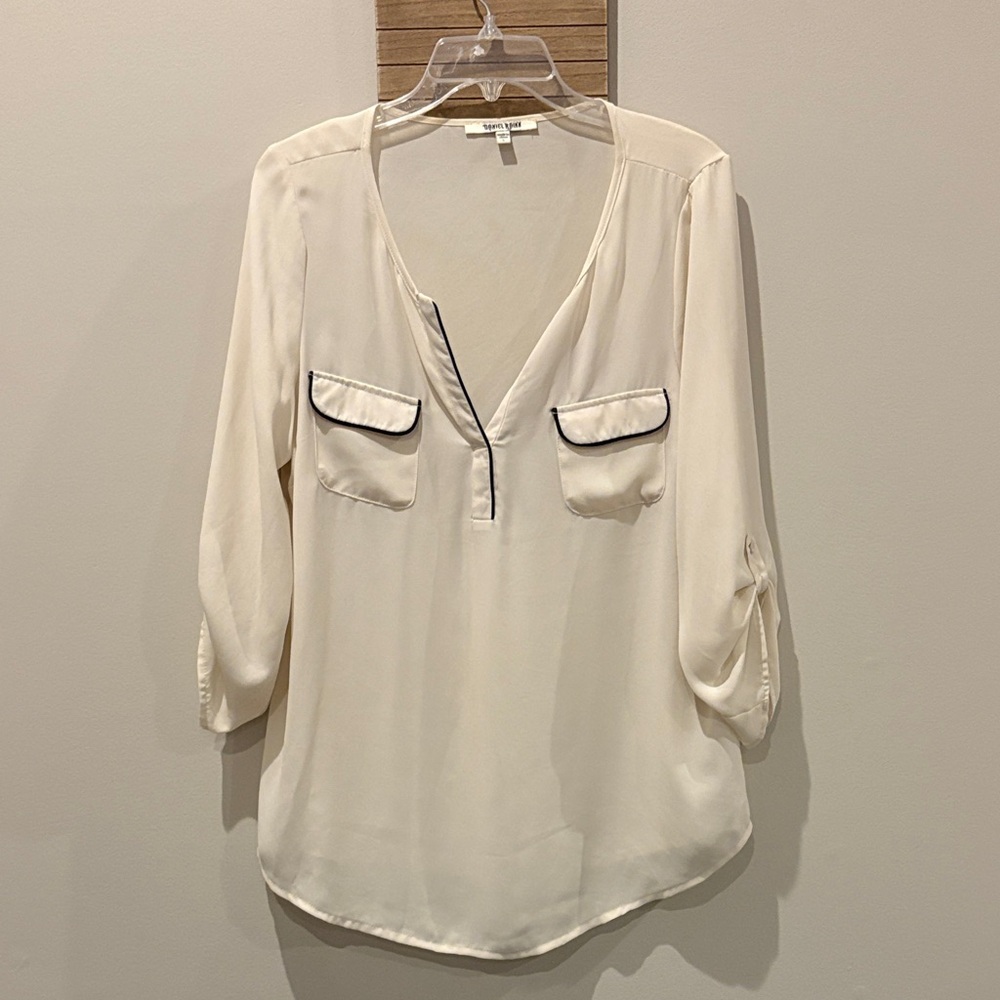 Daniel Rainn Cream Blouse with Black Accents